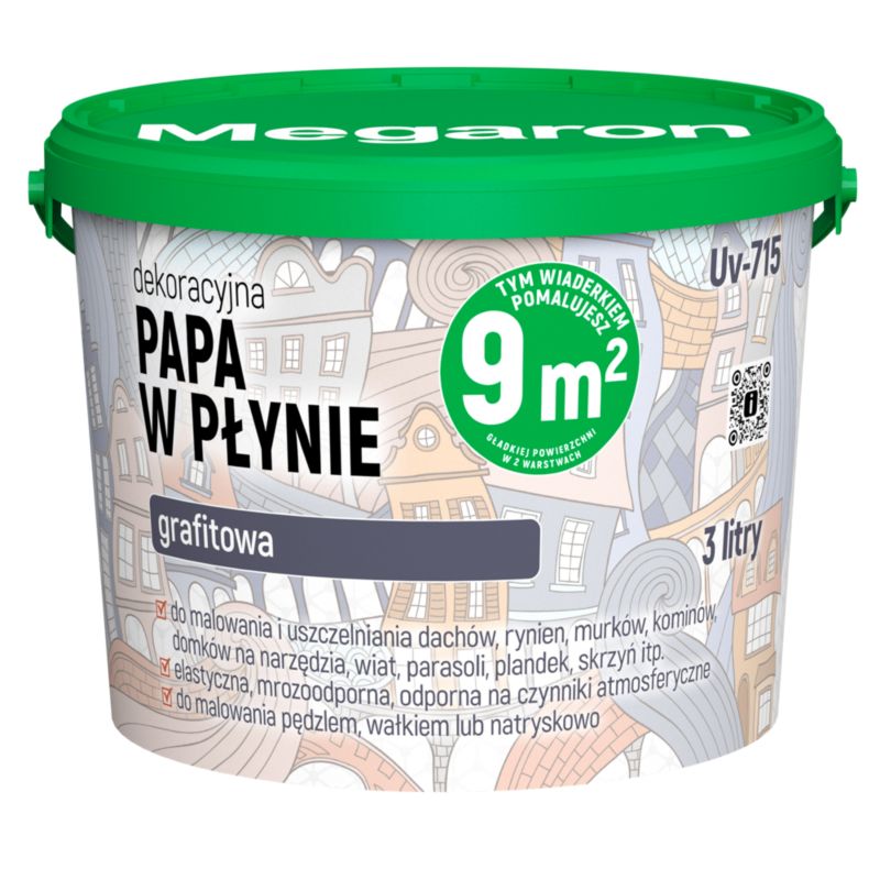 Dekoracyjna papa w płynie Megaron grafitowa 3 l