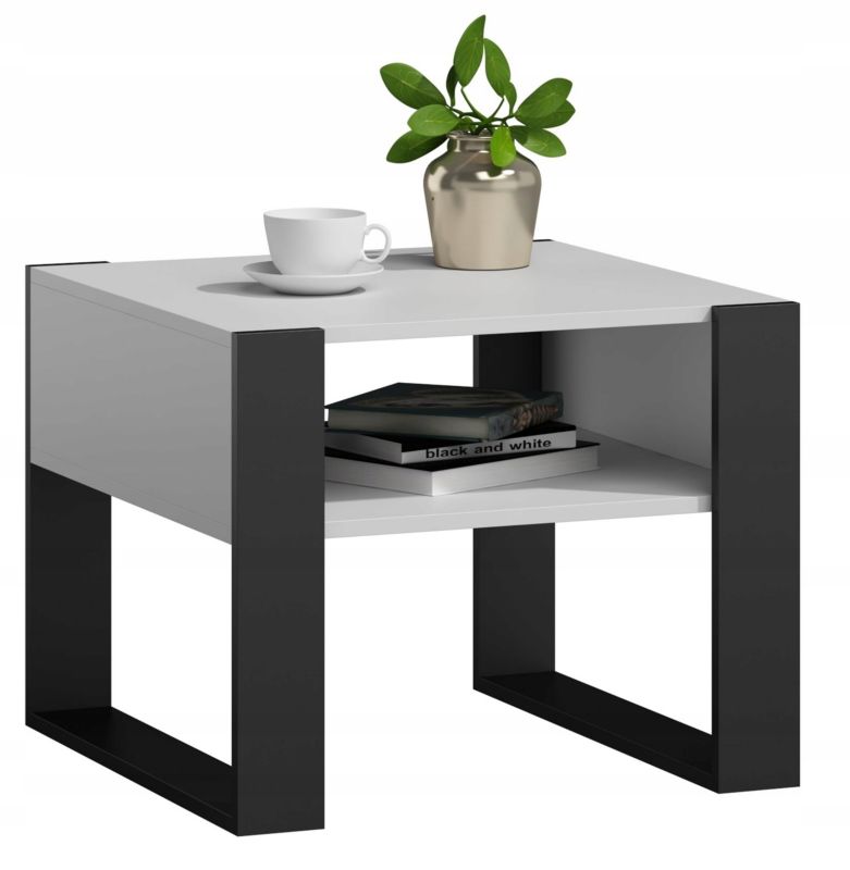 Ława Matkam stolika KAJA Kwadrat 60 cm Per biały-czarny 1 szt.