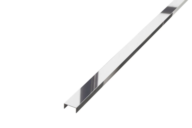 Profil metalowy rektyfikowany U Lambro srebrny lustrzany połysk 2cm x 270cm 1 szt.