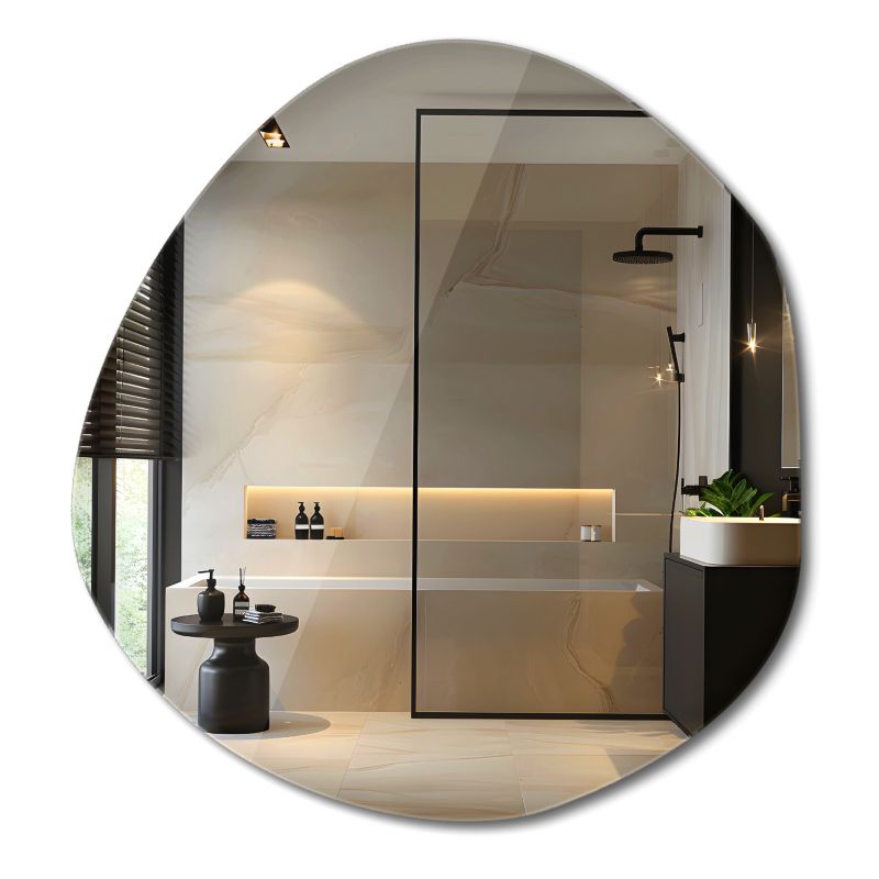 Lustro o Nieregularnym Kształcie ArtPrintCave 58 x 58 cm Ścienne Wiszące do Sypialni 1 szt.