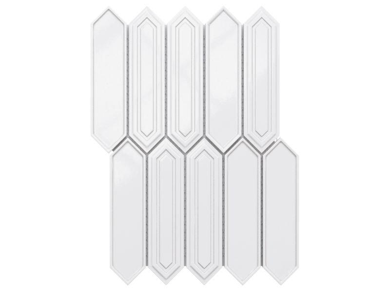Mozaika ceramiczna Ilcom Vertigo white biała 35.0 x 25.5 cm 1 szt.