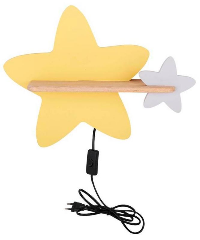 Kinkiet ścienny Candellux Star żółto-biały-jasne drewno LED 5W 4000K 250lm IP20 wym: 31 x 40 x 12 cm - 1 szt.