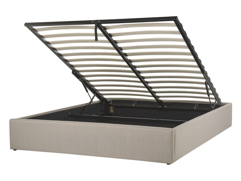 Łóżko z pojemnikiem Dinan 140 x 200 cm Beżowy 1 szt.