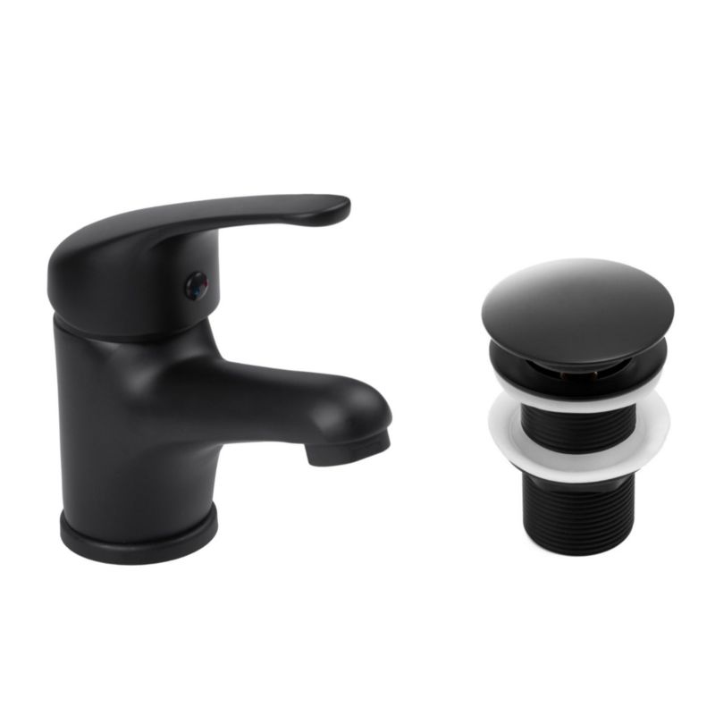 Bateria LATI24 - YOKA HOME umywalkowa stojąca i korek klik-klak czarny - 1 szt.