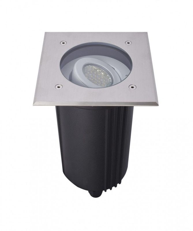 Lampa gruntowa najazdowa SU-MA Mix srebrna 1 x GU10 x 50W IP67 wym: 17,5 x 15 x 15 cm - 1 szt.