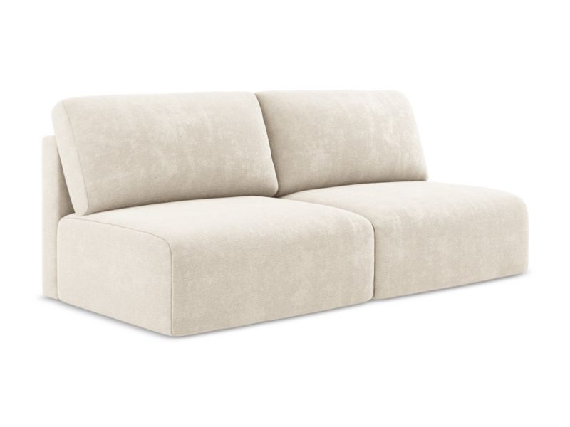 Sofa 3-osobowa z funkcją spania LaMiaSofa OSTIA z tkaniny szenilowej 216x102 cm jasny beż 1 szt.