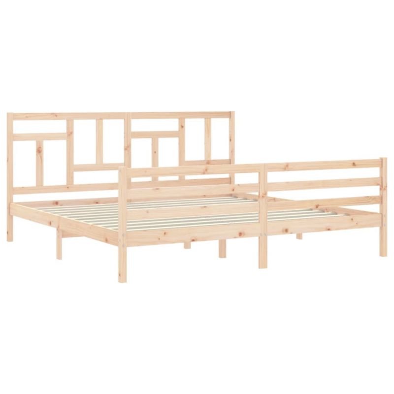 Łóżko drewniane WaszeMeble 200x200 cm brązowe WM-3194981 1 szt.