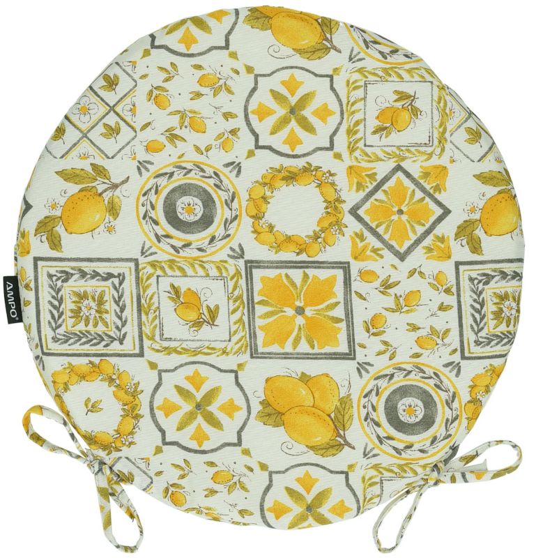 Poduszka na krzesło okrągłe poduszka okrągła AMPO żółty beż 1 szt.