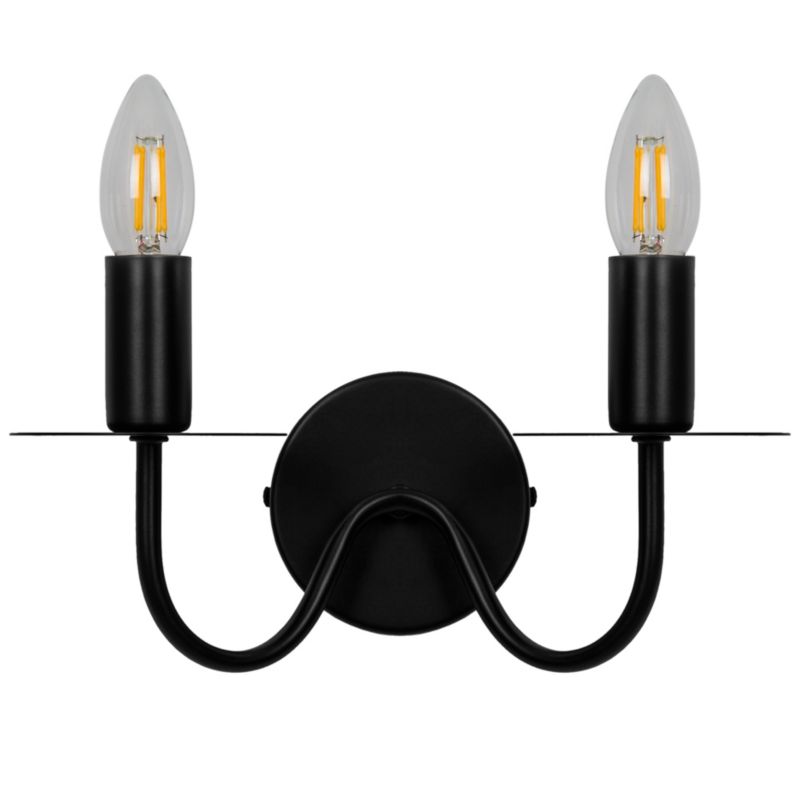 Kinkiet GoodHome Mashatu 2-punktowy E14 czarny