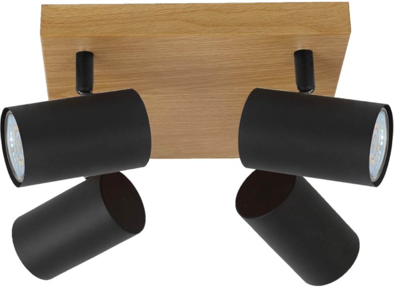 Spot Quentin 4 x GU10 drewno / czarny
