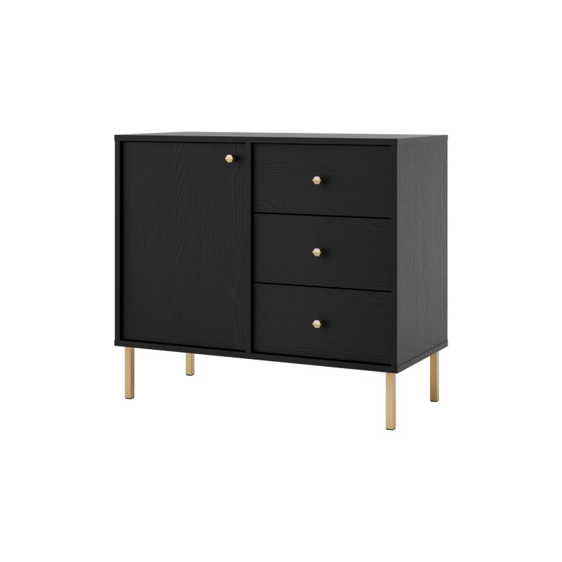 Komoda z szufladami Bonni Sakai 2 1F 3S T814 Czarny 1 szt.