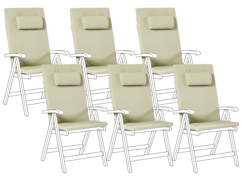 Zestaw 6 poduszek ogrodowych Java/amantea premium 50 x 70 cm Zielony 1 kpl