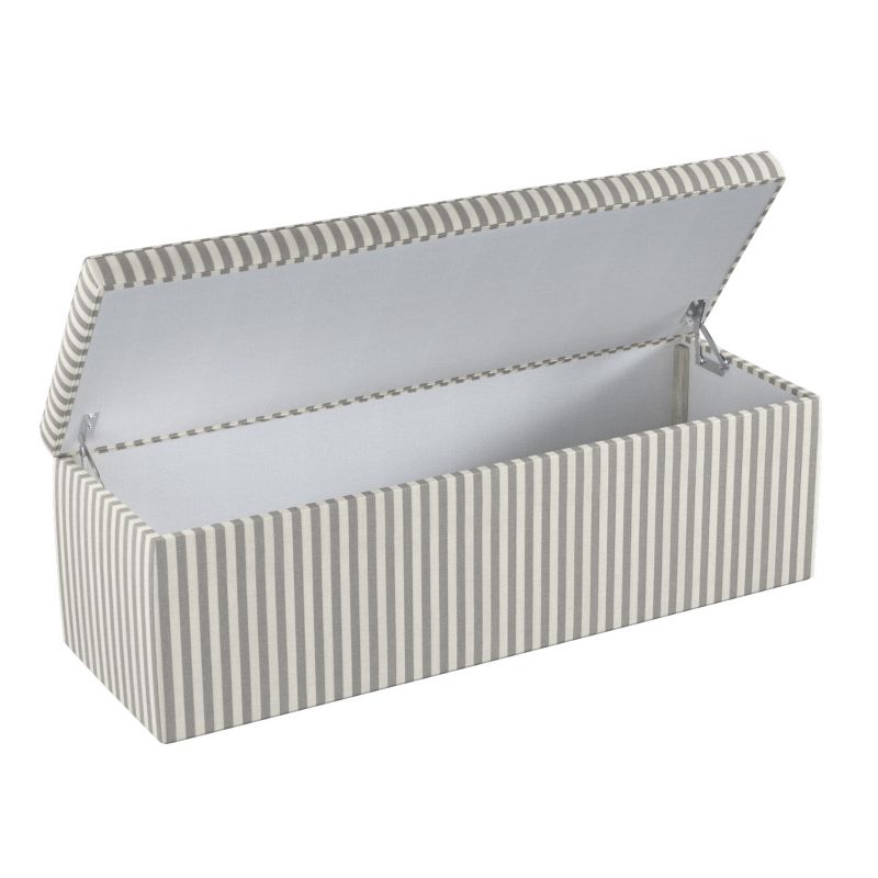 Skrzynia tapicerowana Dekoria 120 x 40 x 40 cm szaro-białe pasy (1,5cm) 1 szt.