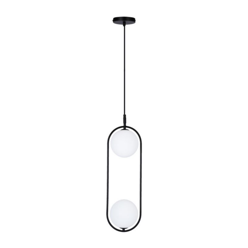 Lampa sufitowa Candellux Cordel czarno-biała wym: 140 x 18,5 x 15 cm 2xG9 x 28W 1 szt.