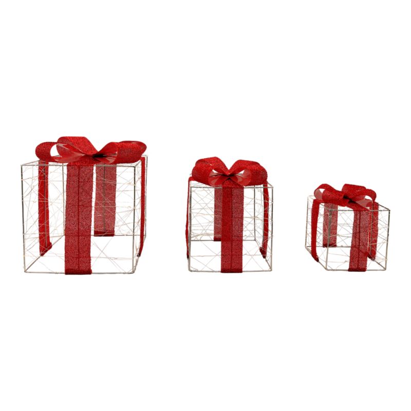 Ozdoba led prezenty 3 sztuki