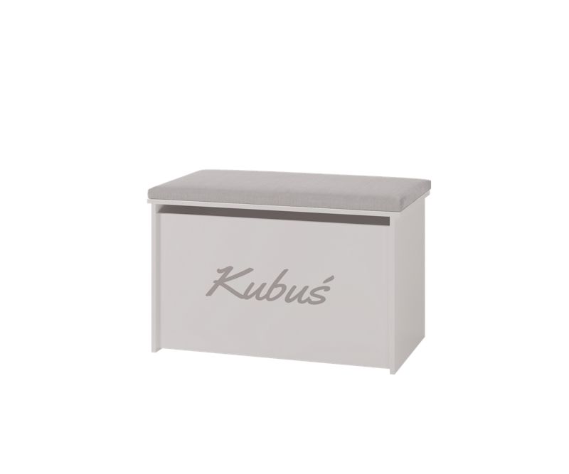 Skrzynia na zabawki Kobi Daria z sziedziskiem i personalizacją szary 1 szt.