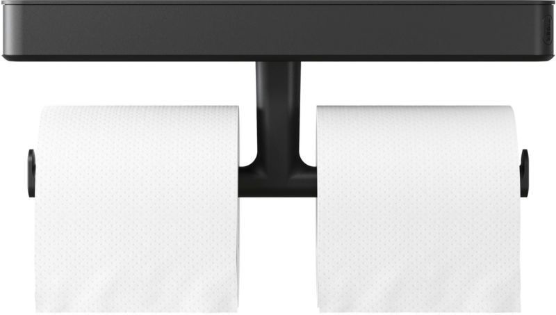 Uchwyt na papier Tiger Carv czarny z półką, montaż przyklejany/przykręcany, 1 szt.