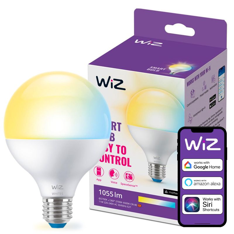 Żarówka LED WiZ E27 Kula G95 11W 1055lm 2700-6500K TW Inteligentna Smart WiFi Bluetooth Aplikacja 1 szt.