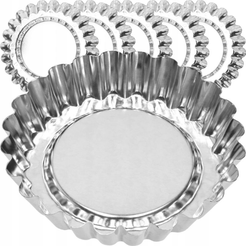 Foremki Do Pieczenia KADAX Do Tartaletek Babeczek metal 10cm Srebrny 6 szt.