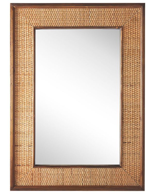 Lustro ścienne Iguala 54 cm 74 cm Drewno bambusowe Naturalny 1 szt.