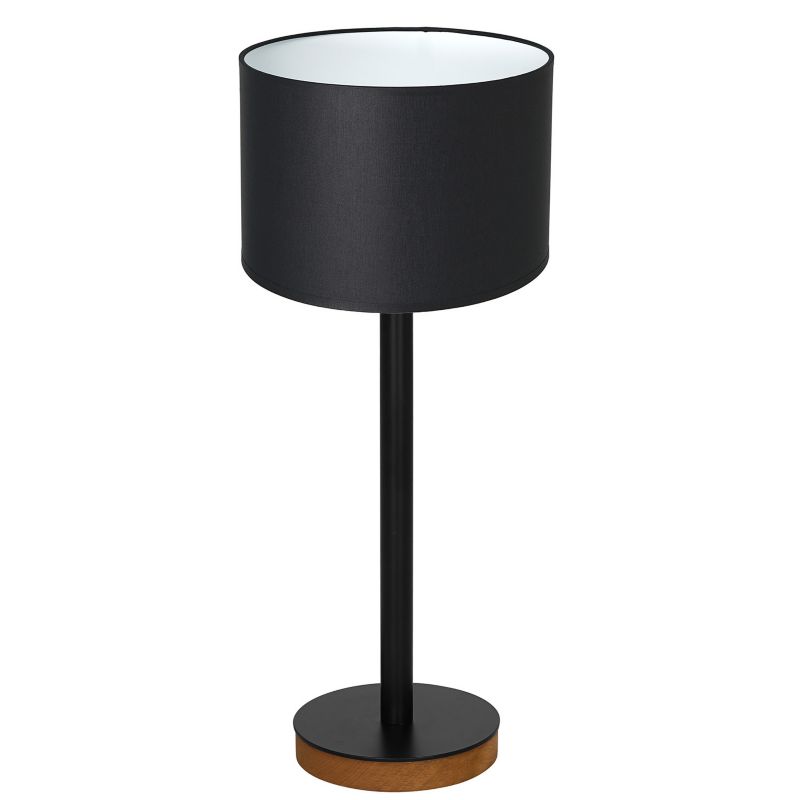 Lampka stołowa Luminex Table Lamps czarny mat-jasne drewno-biała drewniana 1 x E27 x 15W IP20 wym: 56 x 25 x 25 cm metal - 1 szt.
