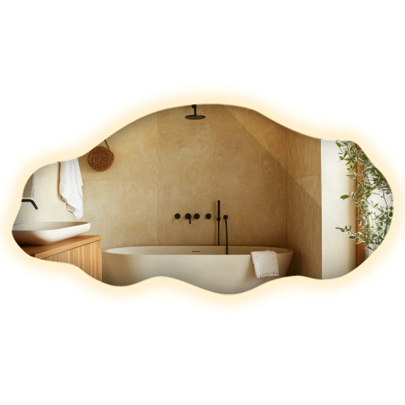 Lustro Loft Boho LED ArtPrintCave 50 x 100 cm Podświetlane Ciepłe do Salonu Łazienki Sypialni 1 szt.