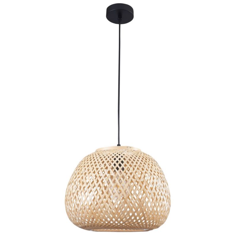 Lampa wisząca Polux Zanzibar 9196 naturalno-czarna boho 1xE27 x 1 szt.