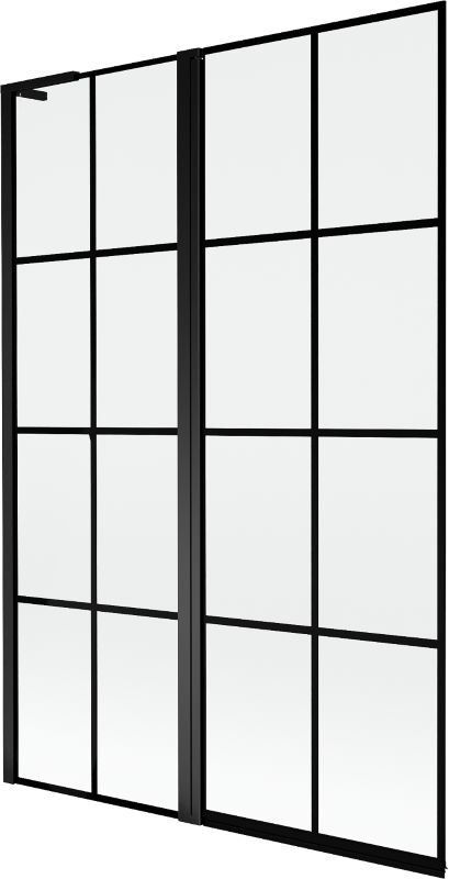 Parawan nawannowy 2-skrzydłowy Mexen Mist czarny 120x150 cm lewy 1 szt