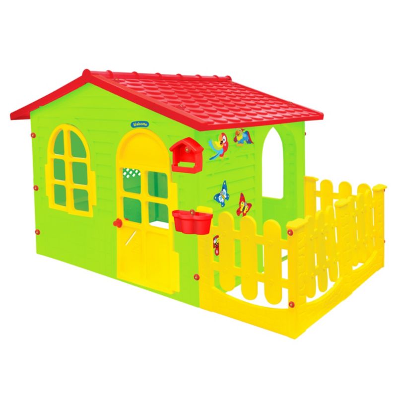 Domek ogrodowy duży z płotkiem dla dzieci e-floor do zabawy w ogrodzie 1 szt