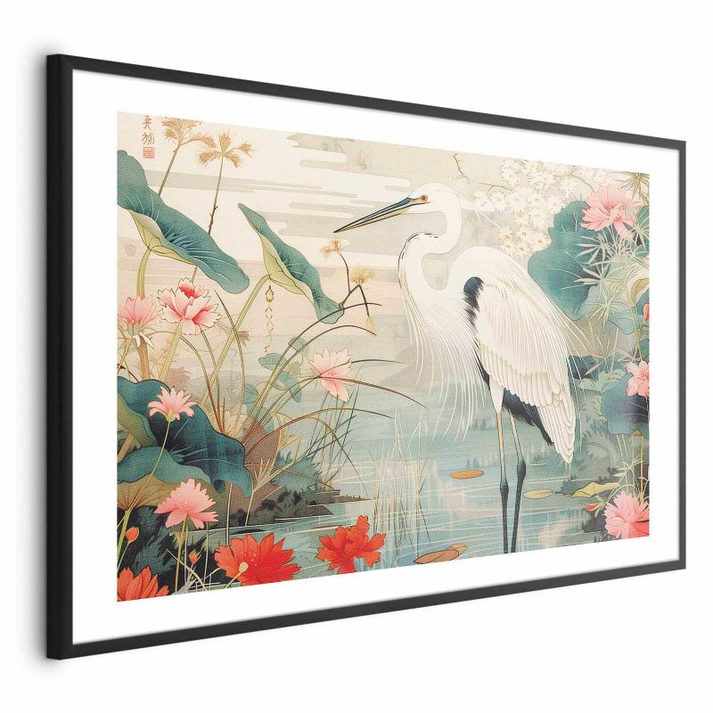 Plakat Artgeist Nad azjatyckim stawem 90x60 cm z ramą czarną 1 szt