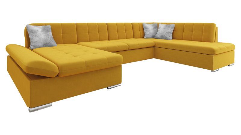 Narożnik z funkcją spania MIRJAN 24 Bergen Premium lewy żółty/żółty/srebrny 1 szt.