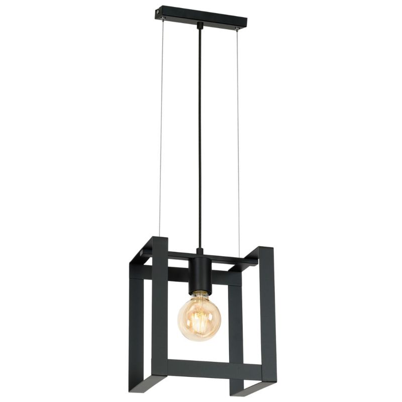 Lampa wisząca Luminex Kartel czarny matowy wym: 120 x 24 x 18 cm 1xE27 x 15W 1 szt.