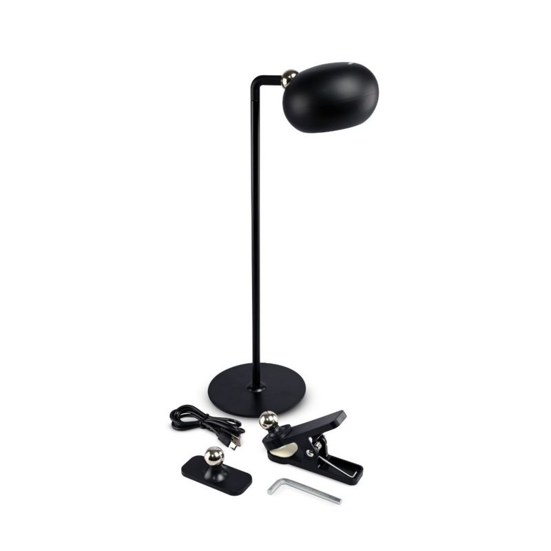Lampka biurkowa Videx czarna LED 3W 3000K / 4000K / 6500K 300lm z klipsem IP20 wym: 35.6 x 12 x 12 cm tworzywo sztuczne - 1 szt.