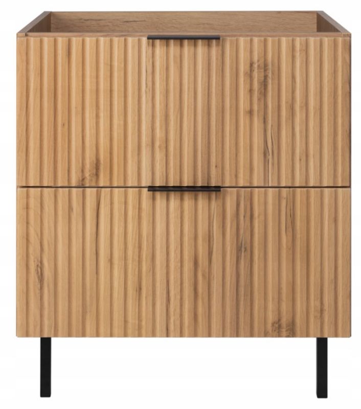 Szafka łazienkowa Furnidea 60 cm dąb craft ryflowana z nóżkami FLOW 1 szt.