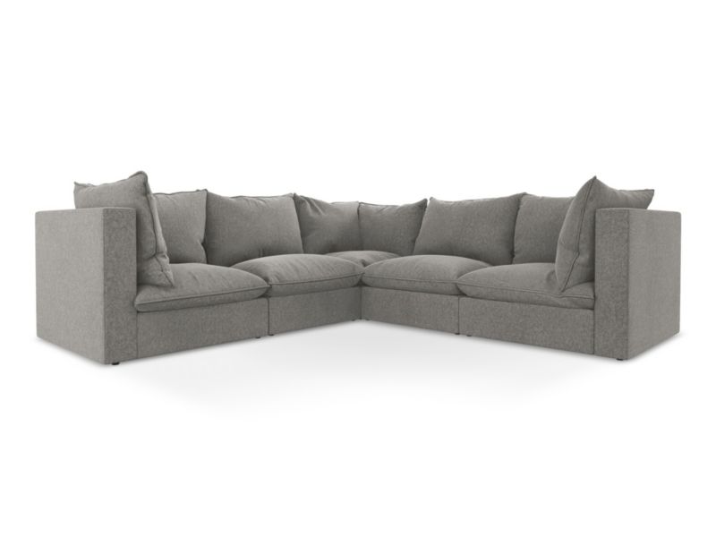 Modułowy narożnik LaMiaSofa RAVENNA z tkaniny welwetowej 255x255 cm szary 1 szt.