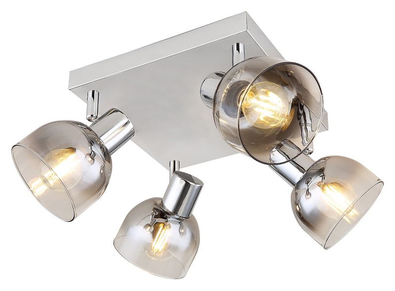 Reflektor spot Rabalux Tarien chromowany szkło dymne 4 x E14 x 40W IP20 wym: 15 x 22 x 22 cm - 1 szt.