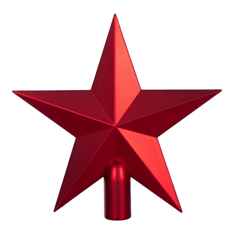 Gwiazda czub na choinkę 20 cm czerwony