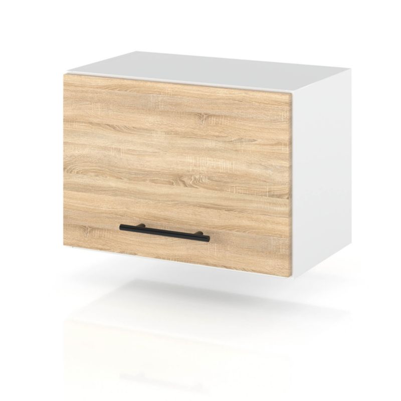 Szafka Kuchenna Hurtownia-Mebli Wisząca Okapowa OKAP50 sPremium 50cm Biały Mat Dąb Sonoma 50x32x36 cm 1szt.