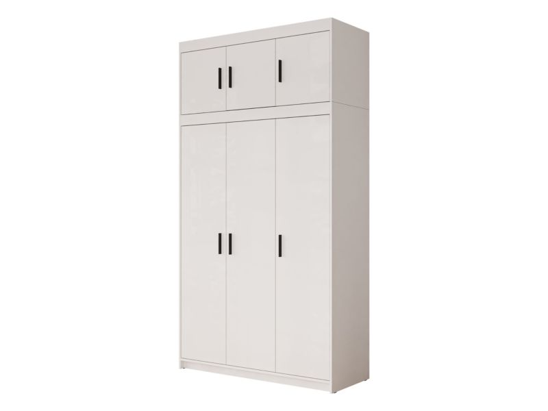 Szafa trzydrzwiowa z nadstawką MIRJAN 24 Elena 3D biały 1 szt.