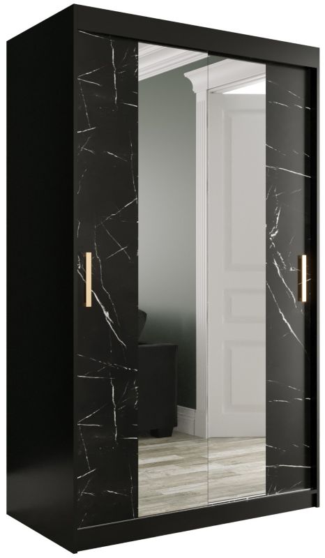 Szafa przesuwna Garderoba Abiks Marmur T1 120 czarny + czarny 1 szt.