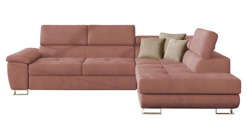 Narożnik z funkcją spania MIRJAN 24 Cotere prawy indyjski róż/pudrowy róż/kość słoniowa 1 szt.