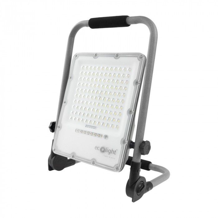 Naświetlacz przenośny Ecolight Przenośny szara LED 50W 5000K 1620lm hermetyczna IP65 wym: 38,5 x 28,5 x 5,5 cm - 1 szt.