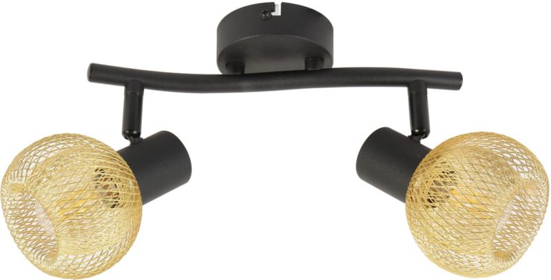 Spot Loretto 2-punktowy E14 czarno złota