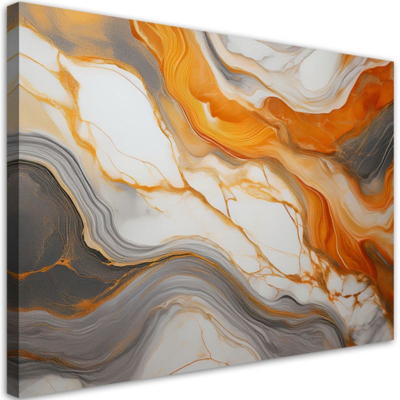 Obraz na płótnie Feeby Pomarańczowo Szary Marmur Glamour 60x40cm 1szt
