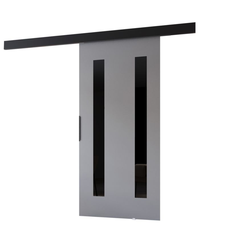 Drzwi przesuwne MINIO go for it PRIM H 106 cm szare z czarną maskownicą 1 szt.