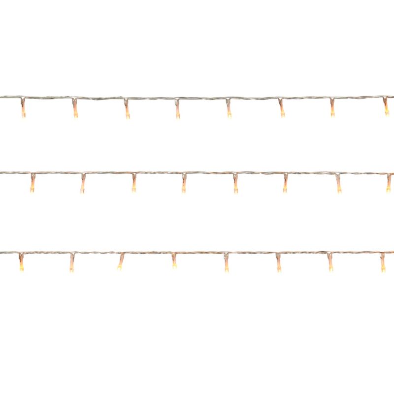 Lampki zewnętrzne 120 LED barwa ciepła biała przezroczyste