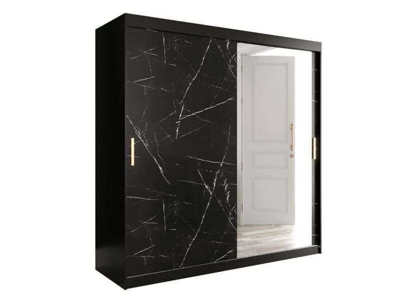 Szafa MIRJAN 24 Marmur T2 200 czarny mat / czarny marmur 1 szt.