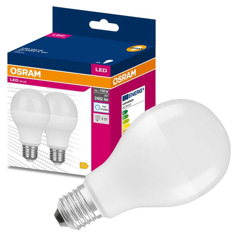 Żarówka LED Osram E27 A68 19W 2542lm 6500K 200st 2 szt.