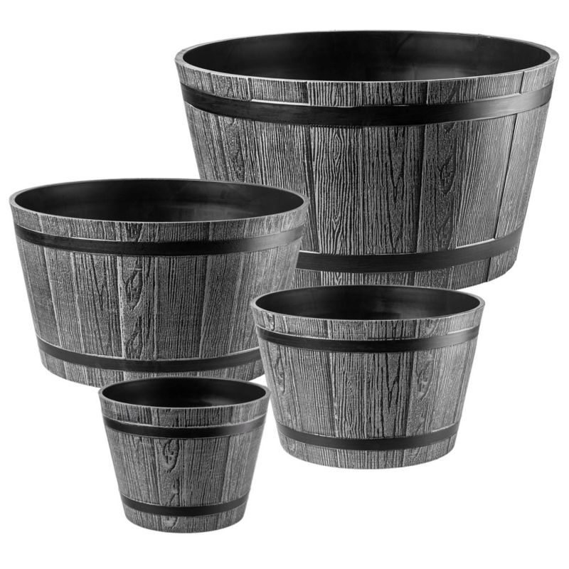 Donica KADAX na kwiaty 23, 30, 40, 50 cm, ciemny szary 4 szt.