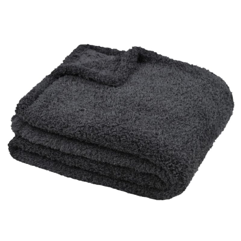 Koc MONTREAL Stof antracytowy futerkowy 130x160 cm 1 szt.